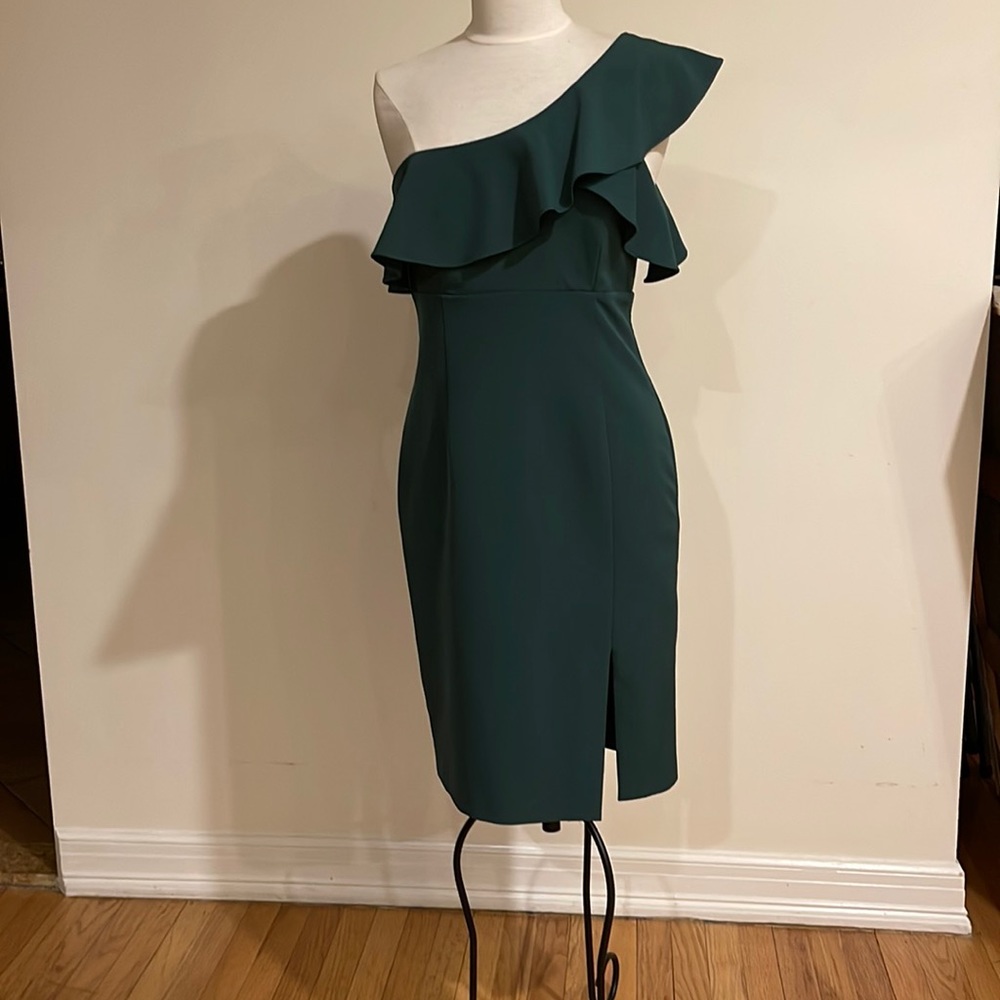 forest green midi dress size 10/L by Bardot